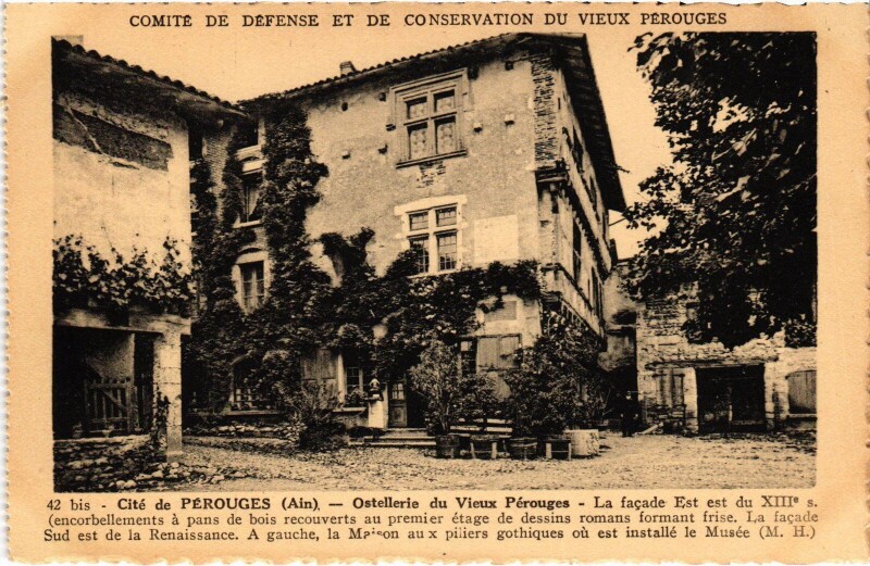 Carte postale ancienne Perouges Ostellerie