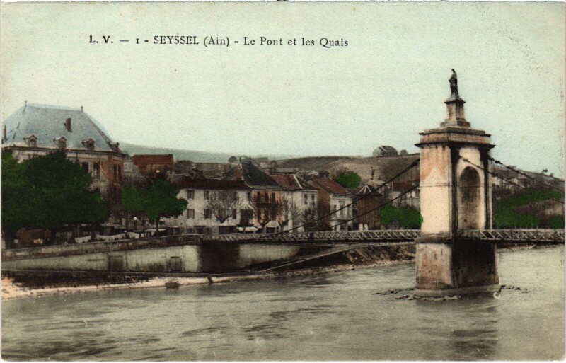 Carte postale ancienne Seyssel Le Pont et les Quais à Seyssel