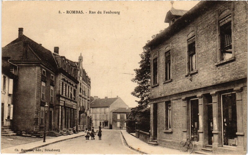 Carte postale ancienne Rombas Rue du Faubourg à Rombas