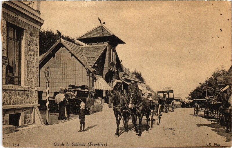 Carte postale ancienne Col de la Schlucht Frontiere