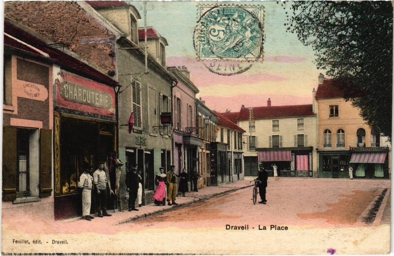 Carte postale ancienne Draveil La Place à Draveil