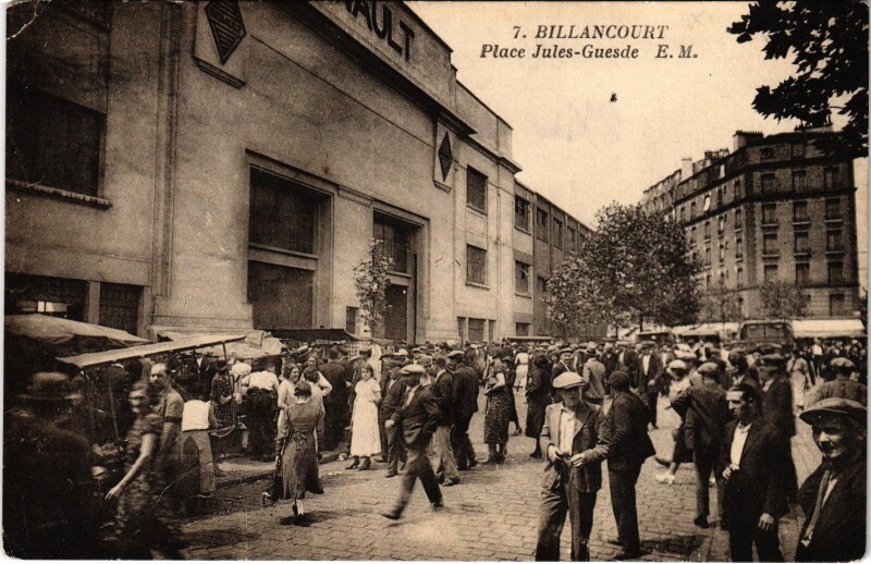 Carte postale ancienne Billancourt Place Jules-Guesde