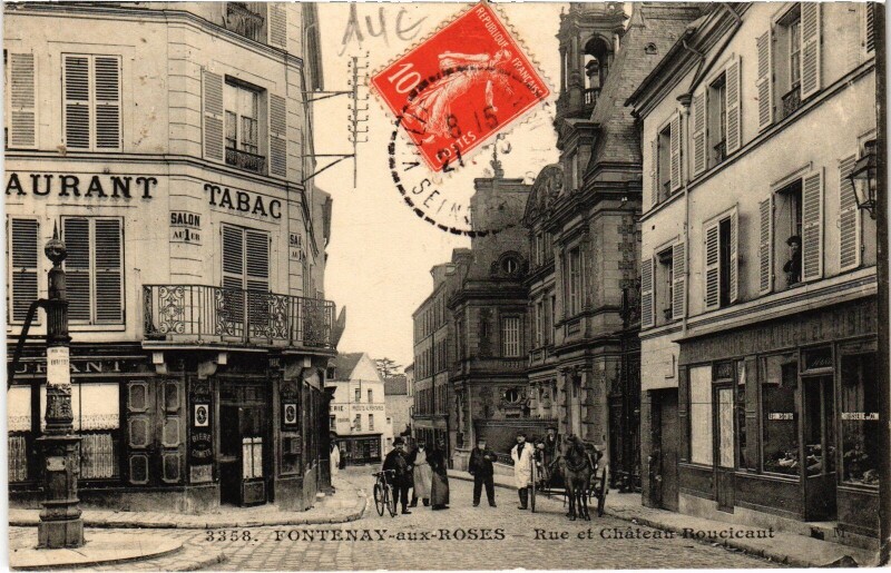 Carte postale ancienne Fontenay-aux-Roses Rue et Chateau Boucicaut à Fontenay-aux-Roses