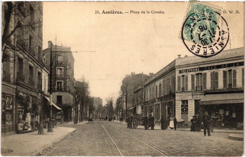 Carte postale ancienne Asnieres Place de la Comete