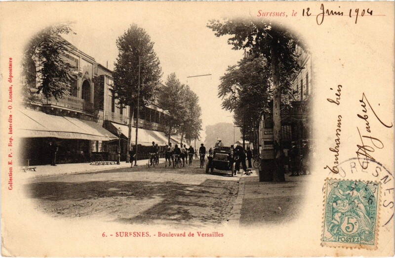Carte postale ancienne Suresnes Boulevard de Versailles à Suresnes