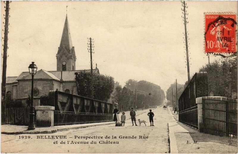 Carte postale ancienne Bellevue Perpective de la Grande Rue