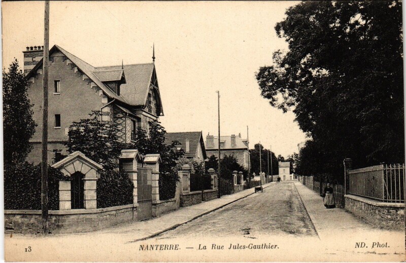 Carte postale ancienne Nanterre Rue Jules-Gauthier à Nanterre