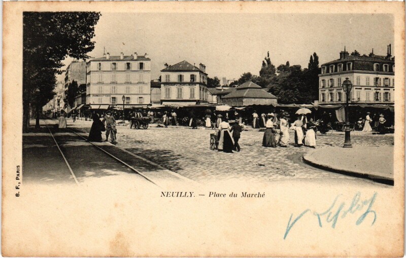 Carte postale ancienne Neuilly Place du Marché