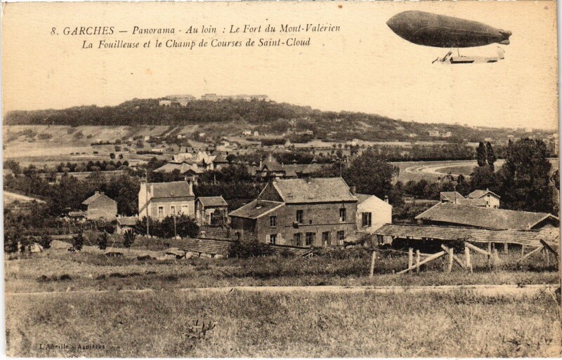 Carte postale ancienne Aviation Dirigeable Garches La fouilleuse à Garches