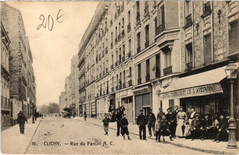 Carte postale ancienne Rue du Parc à Clichy
