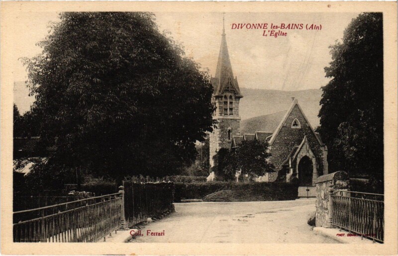 Carte postale ancienne Divonne Eglise