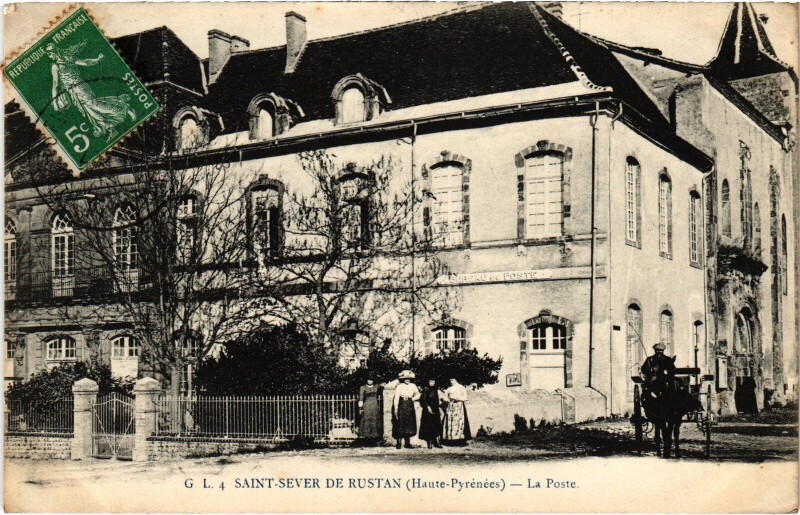 Carte postale ancienne Saint-Sever de Rustan La Poste à Saint-Sever-de-Rustan