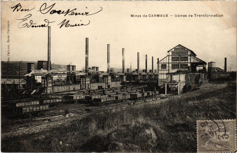 Carte postale ancienne Mines de Carmaux Usines de Transformation à Carmaux