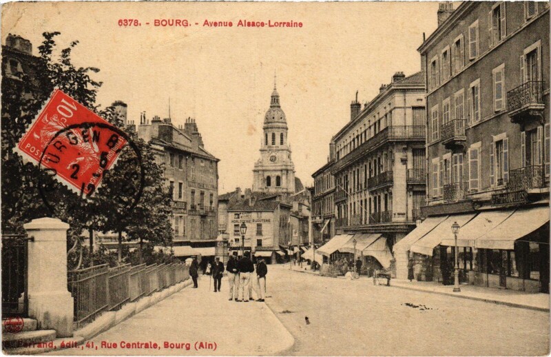 Carte postale ancienne Bourg en Bresse Avenue Alsace Lorraine à Bourg-en-Bresse