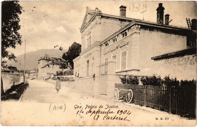 Carte postale ancienne Gex Palais de Justice