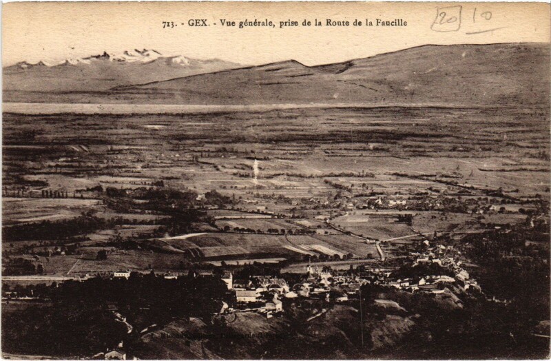 Carte postale ancienne Gex vue generale