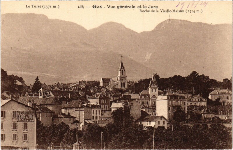 Carte postale ancienne Gex vue generale