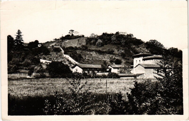 Carte postale ancienne Montluel Coteau et la Tour Saint-Barthelemy à Montluel