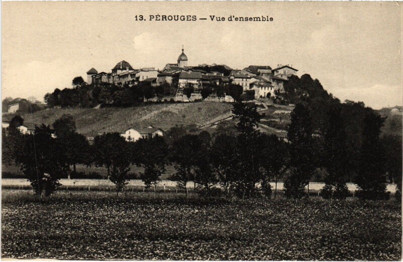 Carte postale ancienne Perouges vue d'ensemble