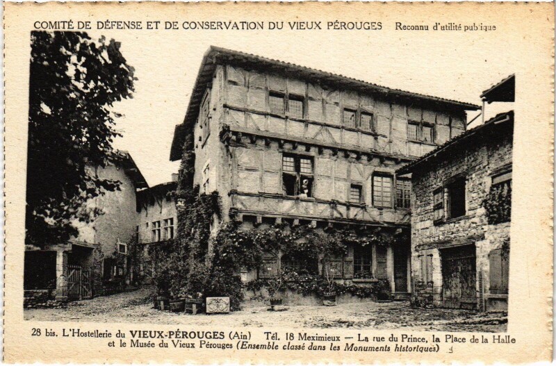 Carte postale ancienne Perouges Hostellerie