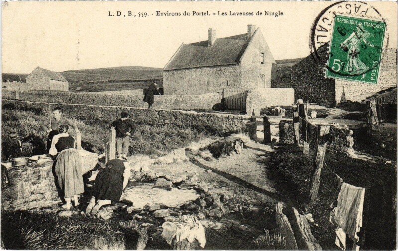 Carte postale ancienne Environs de Portel Les LAveuses de Ningle