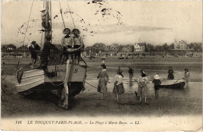 Carte postale ancienne Le Touquet-Paris-Palge La Plage a marée basse