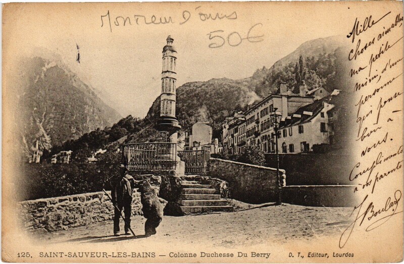Carte postale ancienne Saint-Sauveur-les-Bains Colonne Duchesse du Berry