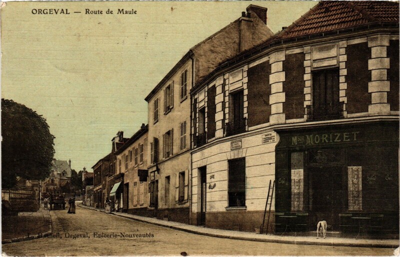 Carte postale ancienne Orgeval Route de Maule à Maule