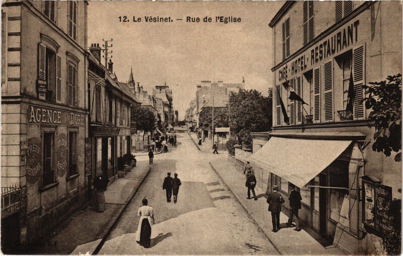 Carte postale ancienne Le Vésinet Rue de l'Eglise au Vésinet