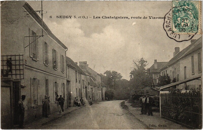 Carte postale ancienne Seugy Les Chataigniers route de Viarmes à Seugy