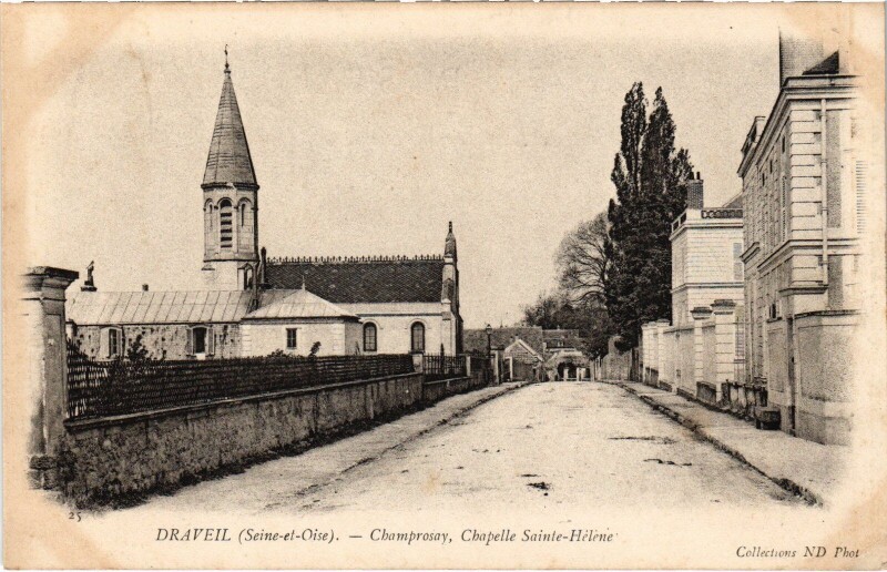 Carte postale ancienne Draveil Champrosay Chapelle Sainte-Hélene à Draveil