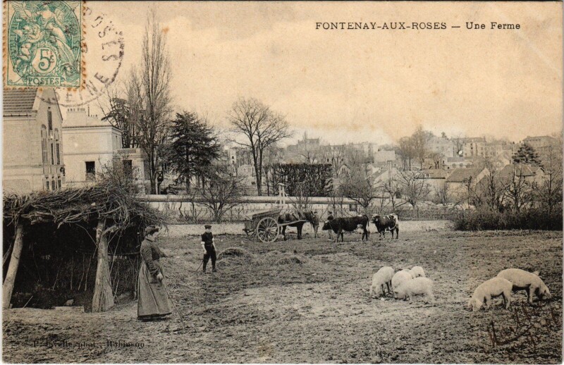Carte postale ancienne Fontenay-aux-Roses une Ferme à Fontenay-aux-Roses
