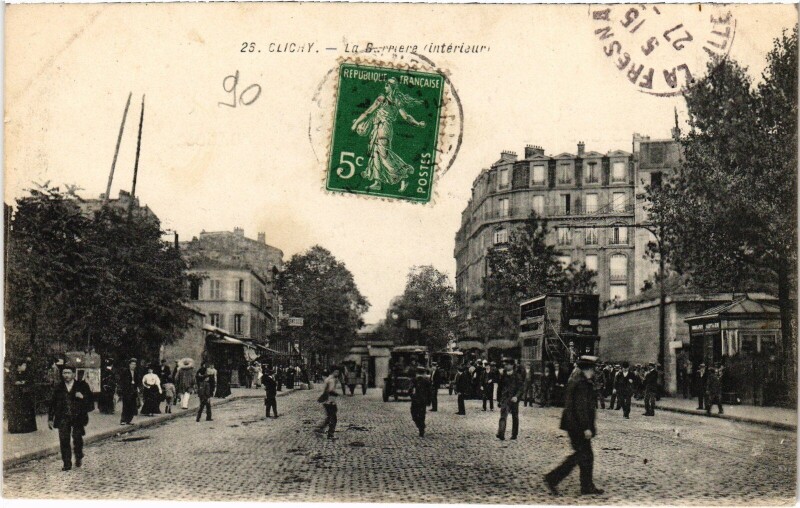 Carte postale ancienne La Barrière intérieure à Paris 17e