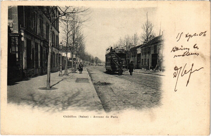 Carte postale ancienne Chatillon Avenue de Paris