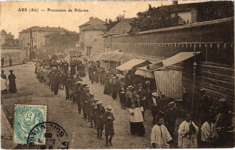 Carte postale ancienne Ars Procession de Pelerins