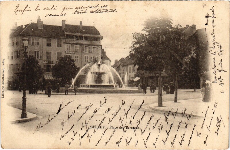 Carte postale ancienne Belley Place des Terreaux à Belley