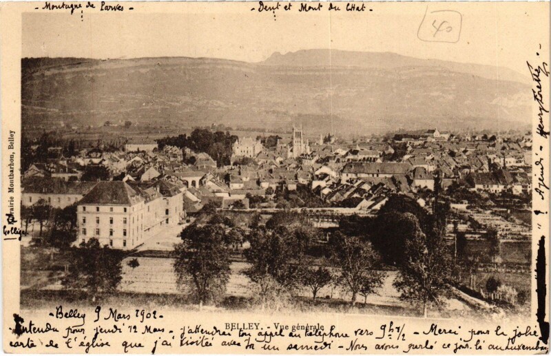 Carte postale ancienne Belley vue generale à Belley