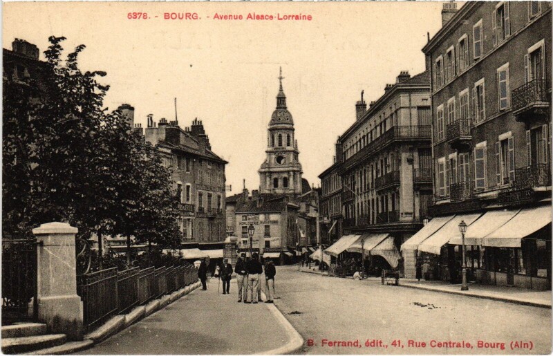 Carte postale ancienne Bourg en Bresse Avenue Alsace Lorraine à Bourg-en-Bresse