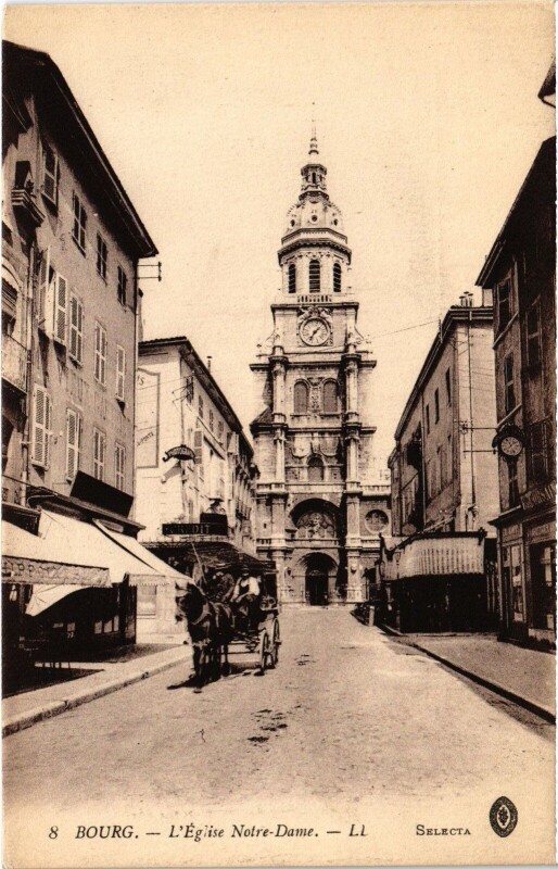 Carte postale ancienne Bourg en Bresse Eglise Notre Dame à Bourg-en-Bresse