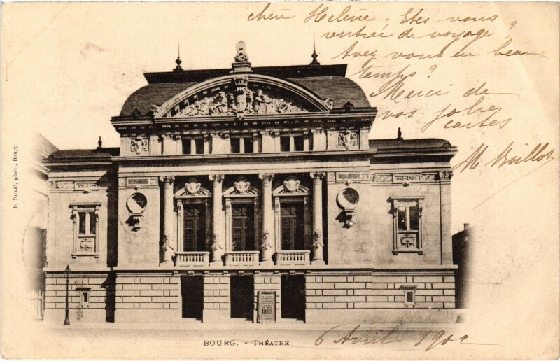 Carte postale ancienne Bourg en Bresse Theatre à Bourg-en-Bresse