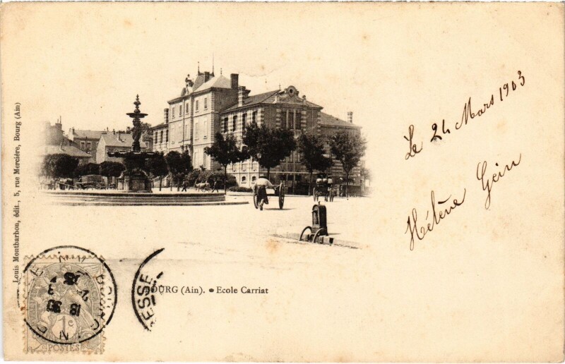 Carte postale ancienne Bourg en Bresse Ecole Carriat à Bourg-en-Bresse