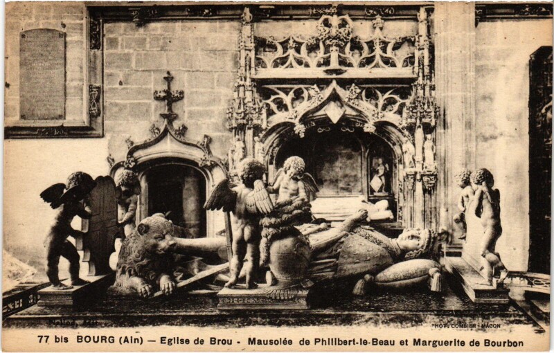 Carte postale ancienne Bourg en Bresse Brou Church Mausolee de Philibert le Beau à Bourg-en-Bresse