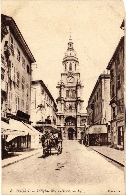 Carte postale ancienne Bourg en Bresse Eglise Notre Dame à Bourg-en-Bresse
