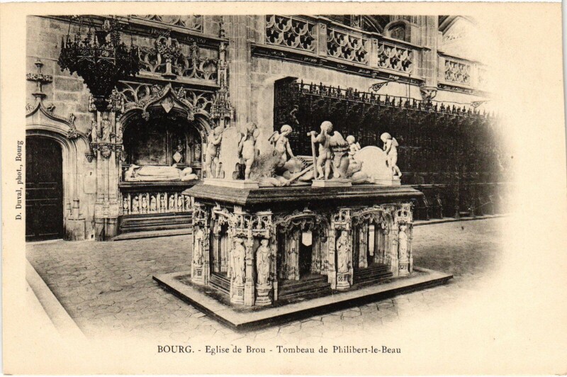 Carte postale ancienne Bourg en Bresse Brou Church Tombeau de Philibert le Beau à Bourg-en-Bresse