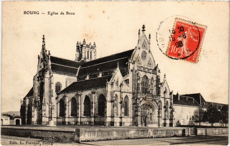 Carte postale ancienne Bourg en Bresse Brou Church à Bourg-en-Bresse