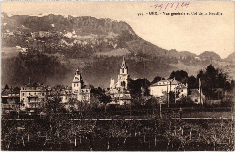 Carte postale ancienne Gex vue generale