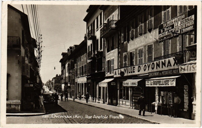 Carte postale ancienne Oyonnax Rue Anatole France à Oyonnax