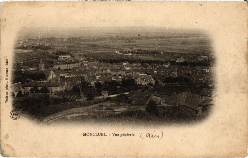 Carte postale ancienne Montluel vue generale à Montluel