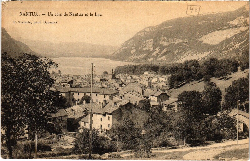 Carte postale ancienne Nantua ROute du Tour du Lac et la Ville à Nantua