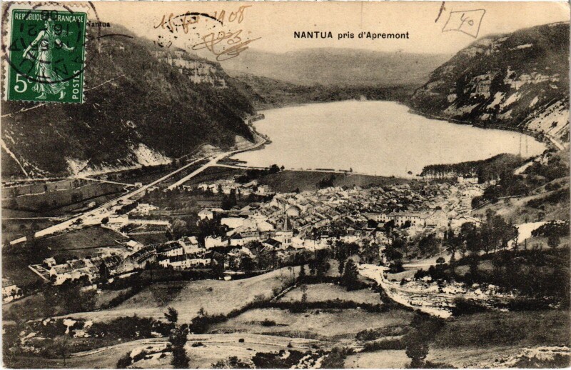 Carte postale ancienne Nantua pris d'Apremont à Apremont